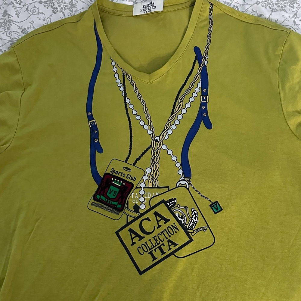 Hermes Olive Green Graphic Short Sleeve Tee